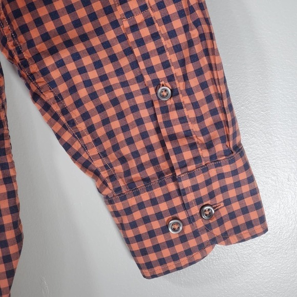 Tommy Bahama Long Sleeve Button Down Shirt Plaid Orange Blue Size Medium - Picture 3 of 8